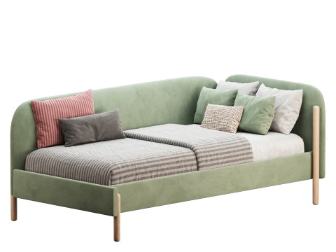 Casey Bed 90 Velvet Coral 3D Model