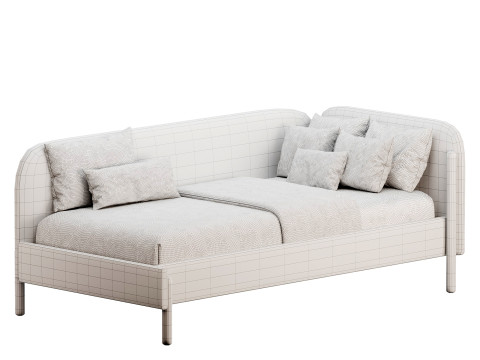 Casey Bed 90 Velvet Coral 3D 모델