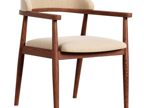 Silla de comedor Modrest Cohen de nogal Modelo 3D