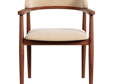 Modrest Cohen Walnut Dining Chair 3D 模型