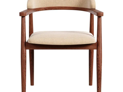Modrest Cohen Walnut Dining Chair 3D Model