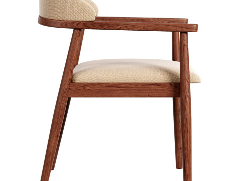 Modrest Cohen Walnut Dining Chair 3D 模型