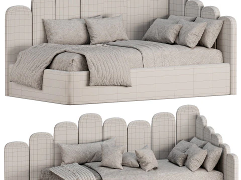 Corner bed Bambini kids multi level 3D Model