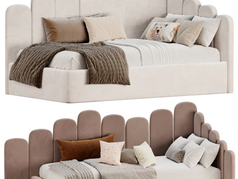 Corner bed Bambini kids multi level 3D Model