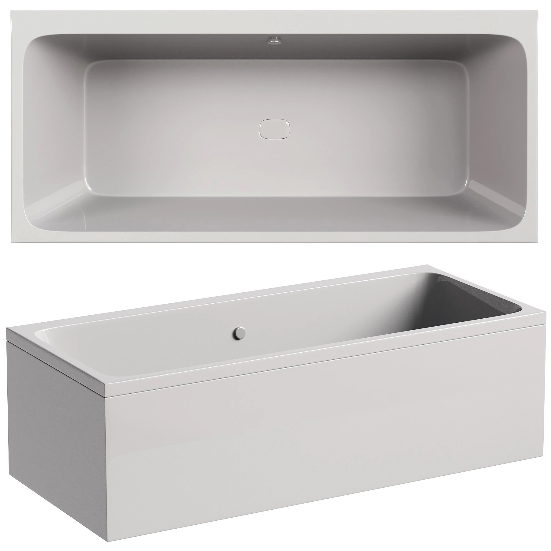 Acrylic bathtub AM PM Func 180x80 cm with frame 3D Model .c4d .max .obj .3ds .fbx .stl .blend
