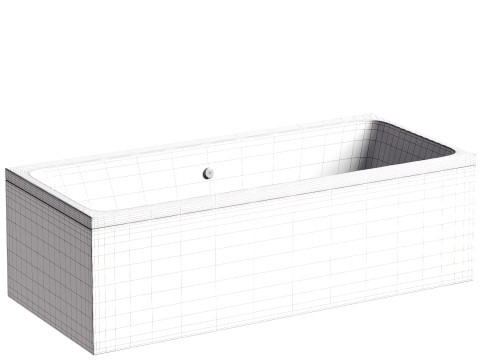 Acrylic bathtub AM PM Func 180x80 cm with frame 3D Model