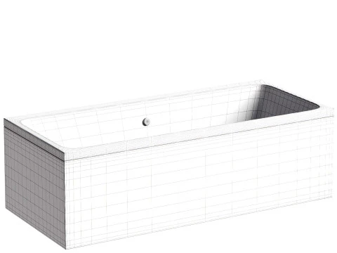 Acrylic bathtub AM PM Func 180x80 cm with frame 3D Model