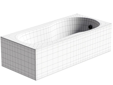 Acrylic bathtub AM PM X Joy W88A 150x70 cm with frame Modelo 3D