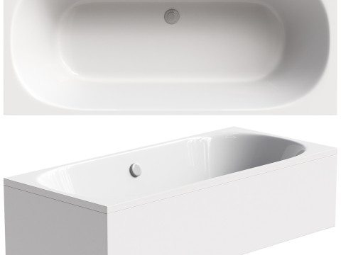 Acrylic bathtub Cezares Metauro 180x80 cm with frame Modelo 3D
