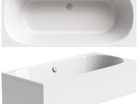 Ba&ntilde;era acr&iacute;lica Cezares Metauro 180x80 cm con estructura Modelo 3D