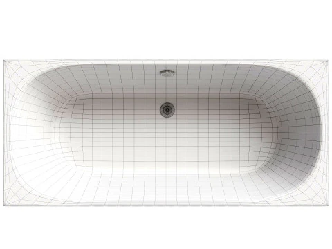 Acrylic bathtub Cezares Metauro 180x80 cm with frame 3D Model
