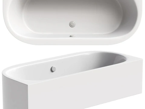 Acrylic bathtub Cezares Metauro wall W37 180x80 cm oval with frame 3D Model