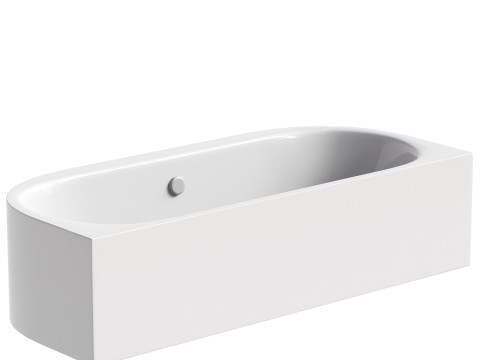 Acrylic bathtub Cezares Metauro wall W37 180x80 cm oval with frame 3D Model