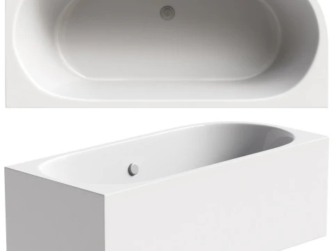 亚克力浴缸 Cezares Metauro Corner L 180x80 厘米 带框架不对称 3D 模型