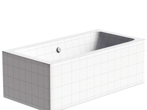 Acrylic bathtub Cezares Plane 180x90 cm with legs 3D 模型