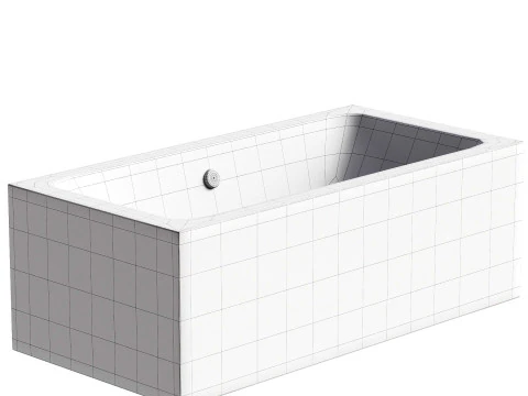 Акриловая ванна Cezares Plane 180х90 см на ножках 3D Модель