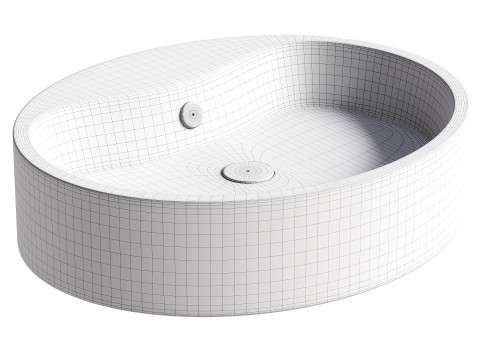 Furniture washbasin AM PM Func M8FWCC20561WG 56 cm white gloss 3D 모델