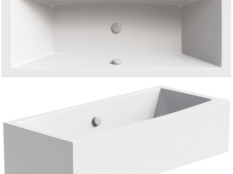 Acrylic bathtub Ravak Formy 02 180x80 cm with legs white gloss Modelo 3D