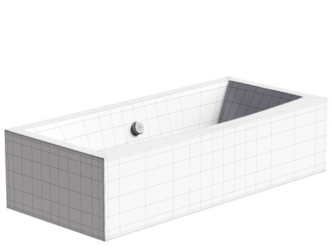 Acrylic bathtub Ravak Formy 02 180x80 cm with legs white gloss 3Dモデル