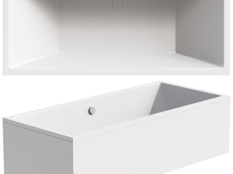 Acrylic bathtub Vagnerplast Cavallo 180x80 cm with legs ultra white Modelo 3D