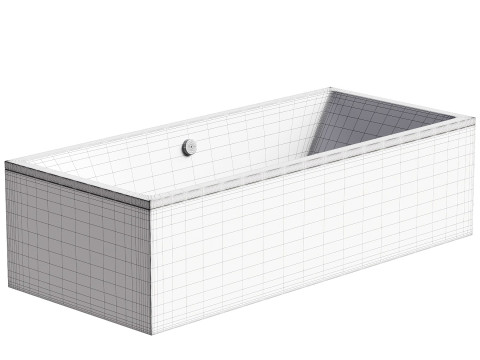 Acrylic bathtub Vagnerplast Cavallo 180x80 cm with legs ultra white 3Dモデル