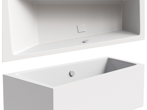 Corner acrylic bathtub Vagnerplast Cavallo offset L 160x90 cm white left with frame Modelo 3D