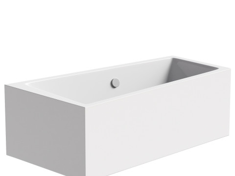 Corner acrylic bathtub Vagnerplast Cavallo offset L 160x90 cm white left with frame 3Dモデル
