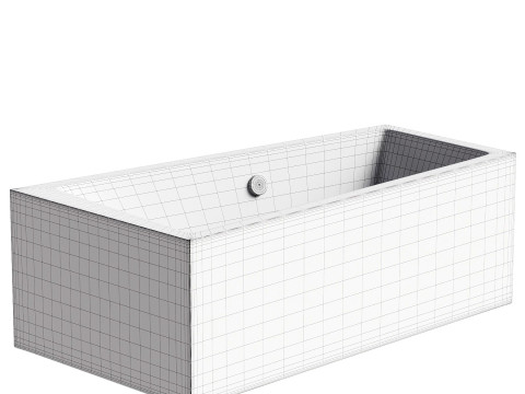 Corner acrylic bathtub Vagnerplast Cavallo offset L 160x90 cm white left with frame 3Dモデル