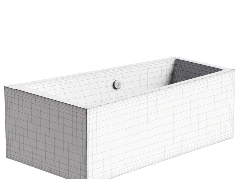 コーナーアクリル浴槽 Vagnerplast Cavallo オフセット L 160x90 cm ホワイト 左フレーム付き 3Dモデル