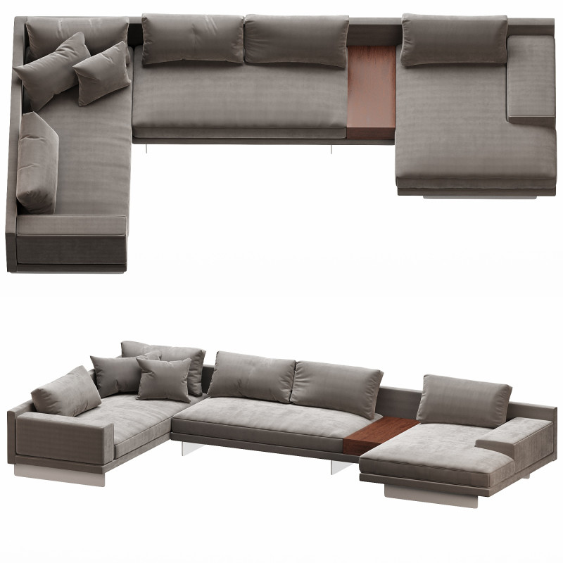 Dresden Modular Sectional 3D Модель .c4d .max .obj .3ds .fbx .stl .blend
