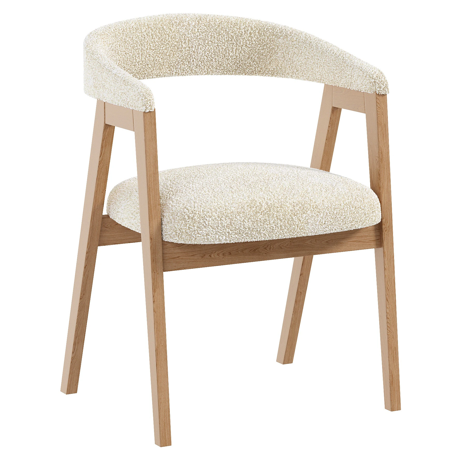 Trevor Chair Cozy White 3D Model .c4d .max .obj .3ds .fbx .stl .blend