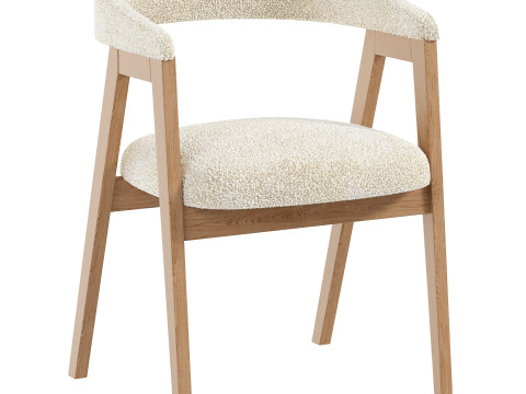 Trevor Chair Cozy White 3D Model