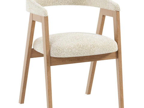 ट्रेवर चेयर आरामदायक सफेद 3D मॉडल