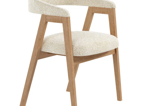 Trevor Chair Cozy White 3D Model