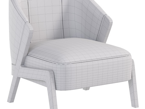 Bronx Frame Fine Chenille Moss Green Turner Wooden Accent Chair 3Dモデル