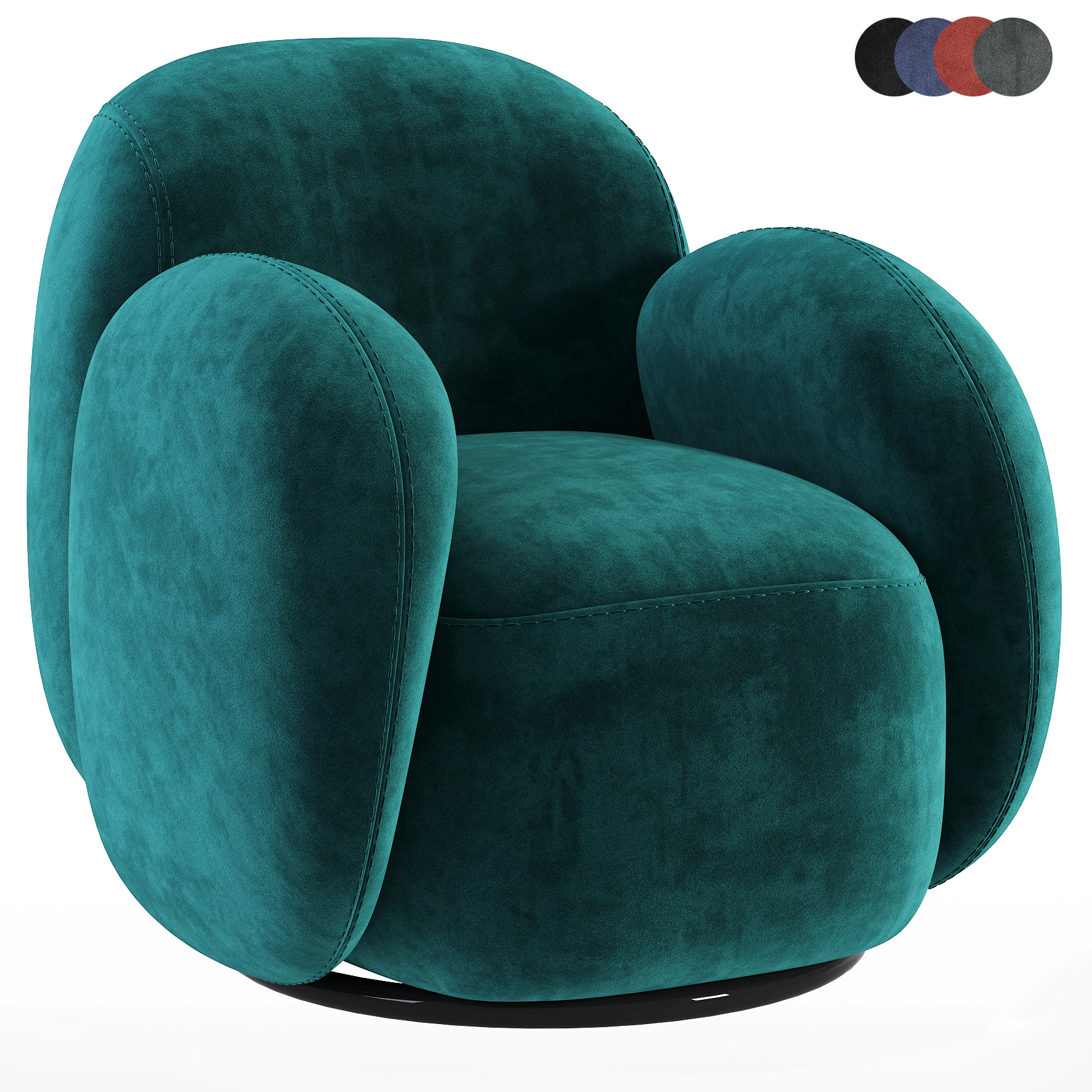 Swivel chair Teop Cozy Milk 3D Model .c4d .max .obj .3ds .fbx .stl .blend 