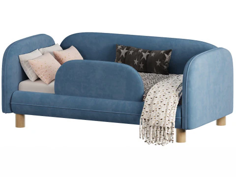 Childrens bed Debbie 1 80 Velvet Blue 3D Model