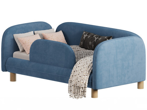 Childrens bed Debbie 1 80 Velvet Blue 3D Модель