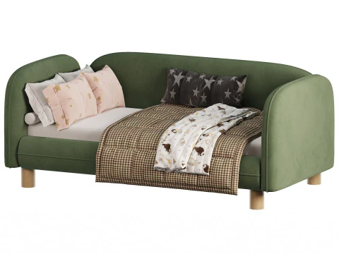 Childrens bed Debbie 1 80 Velvet Blue 3D Model