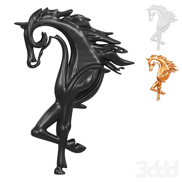 Horse Head Sculpture 3D Model .c4d .max .obj .3ds .fbx .stl .blend