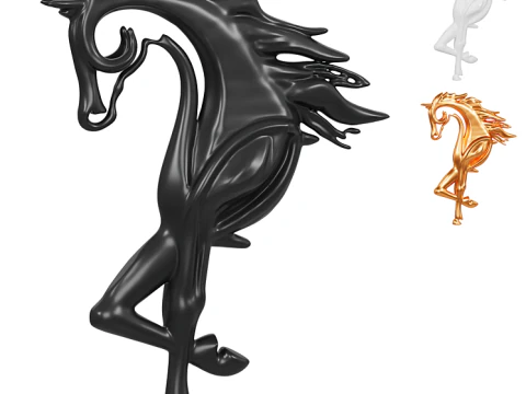 馬の頭の彫刻 3Dモデル