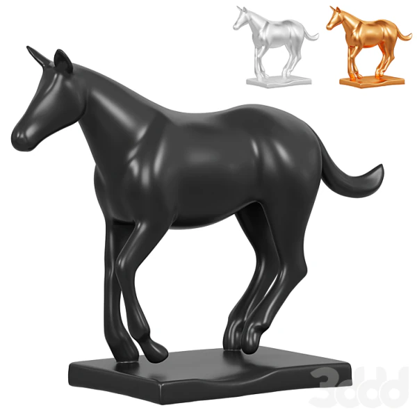 Scultura di cavallo Modello 3D .c4d .max .obj .3ds .fbx .stl .blend