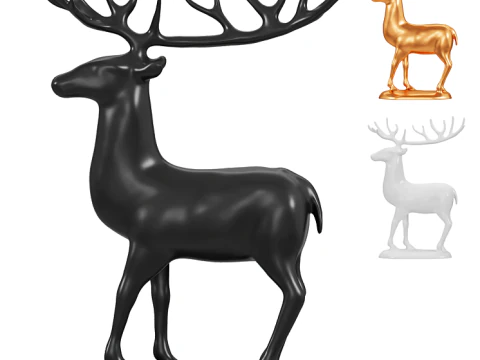 鹿の彫刻 3Dモデル