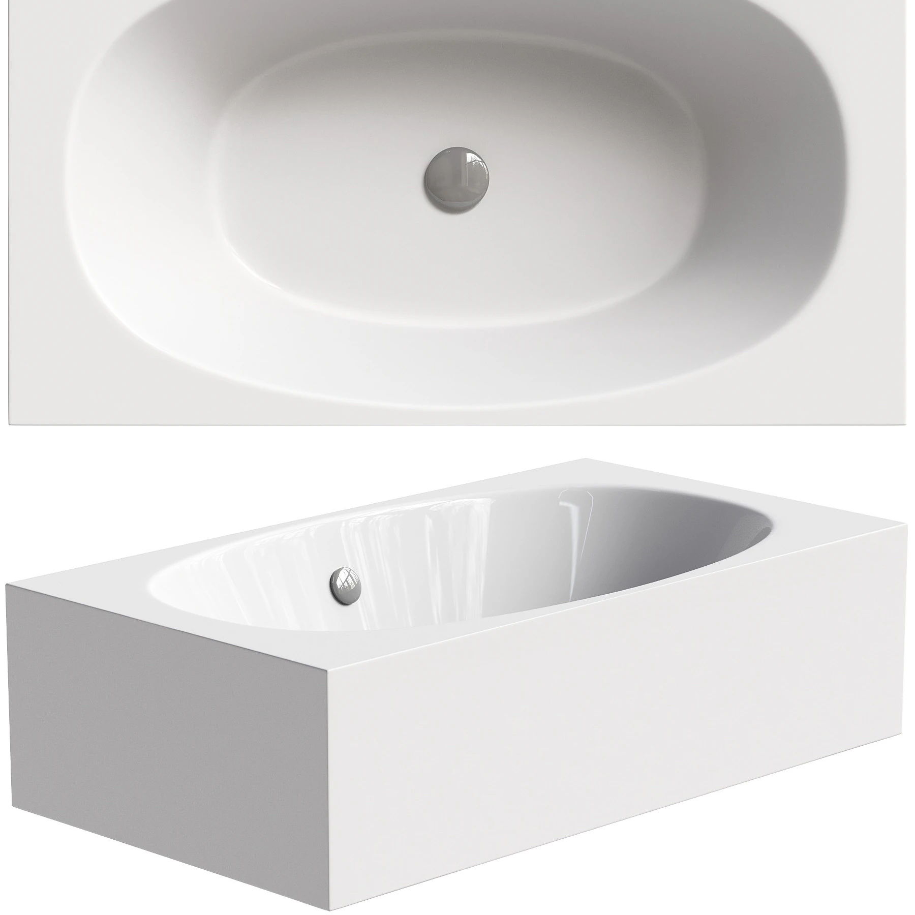 Steel bathtub Bette Eve 3D Model .c4d .max .obj .3ds .fbx .stl .blend