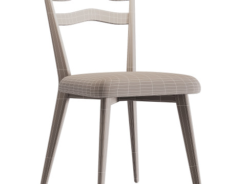 Hazel Brown Wood Dining Chair 3D 模型
