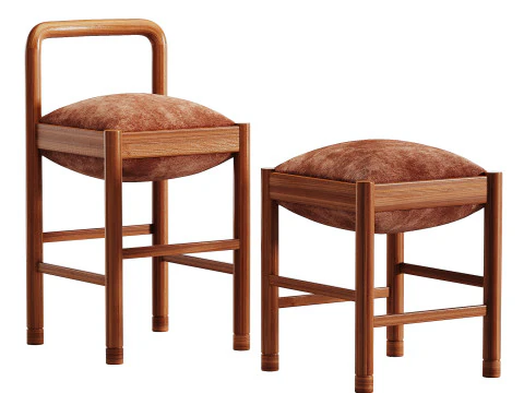 DUBEL BARSTOOL by Stahl and Band 3D Model
