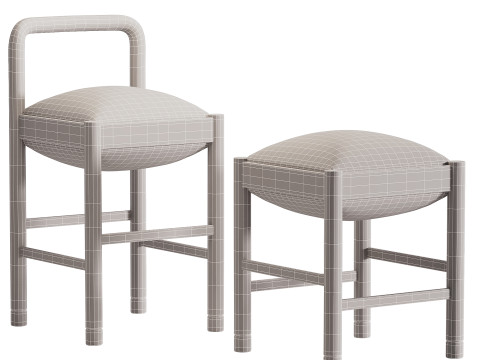 DUBEL BARSTOOL by Stahl and Band 3D Model