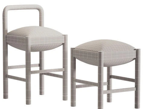 DUBEL BARSTOOL by Stahl and Band 3D Model
