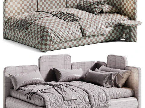 Corner Bed Pikachu Design 3D Model