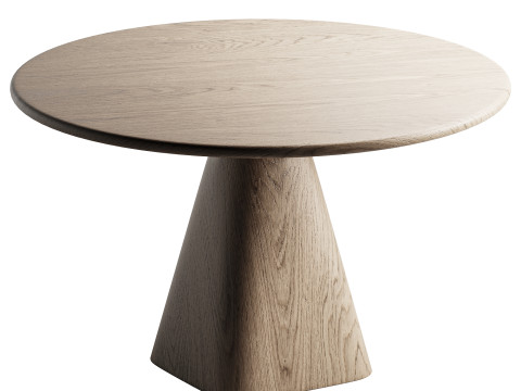 Wood Round Dining Table 3D Model